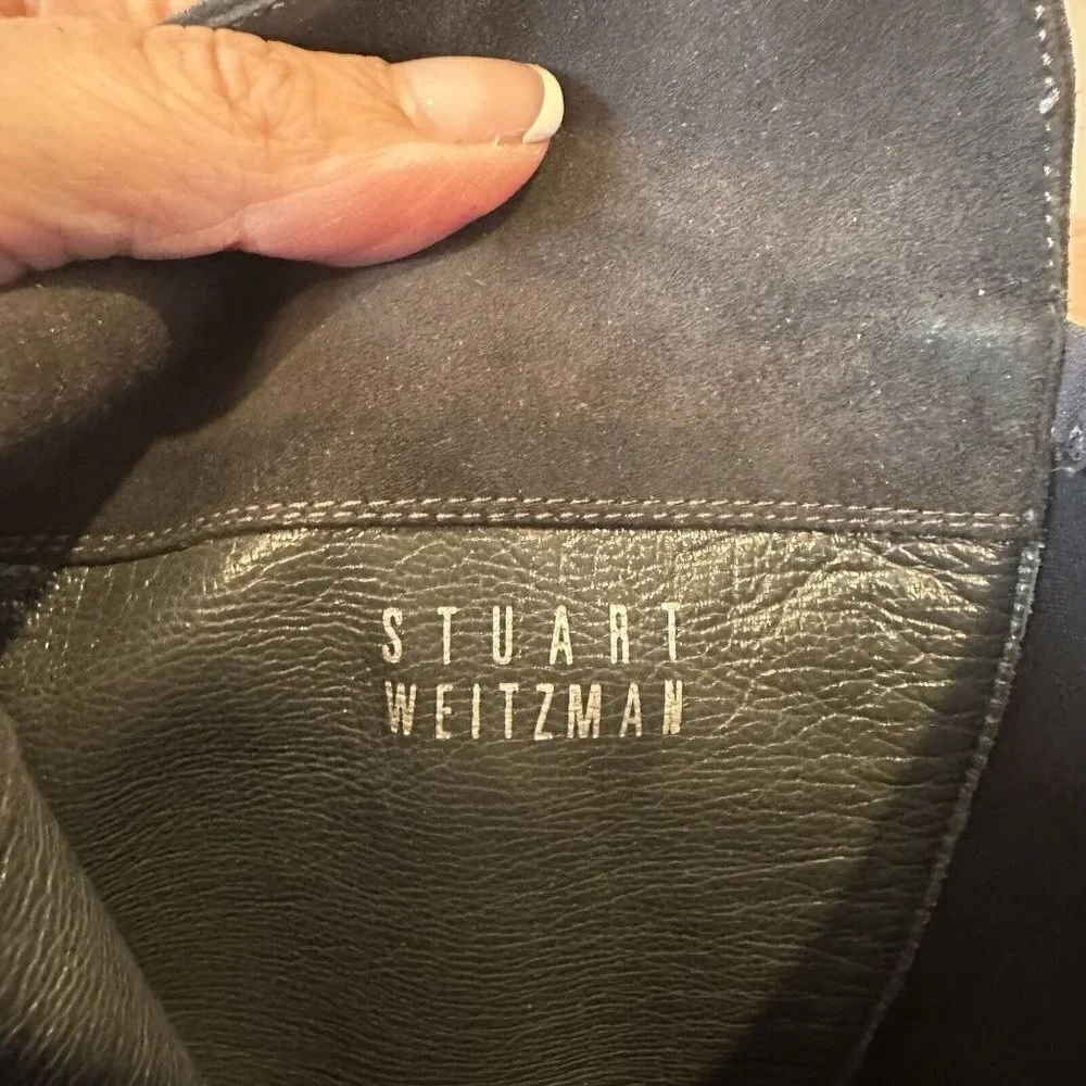 Stuart Weitzman Charcoal Gray‎ suede knee high stretch boots Size 6.5/7